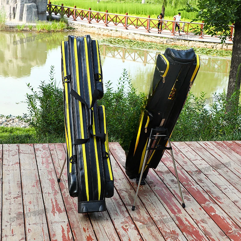 New Hard Shell 1.25 Meters Fish Rod Bag Multi-functional Fishing Gear Bag