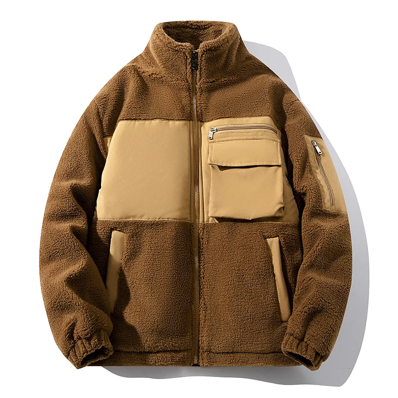 الشتاء الثلوج سترات الرجال الصوف زمم ملابس خارجية سترة واقية القطبية جاكيت من الصوف الرجال سترة دافئة صوف مبطن رشاقته معطف دافئ