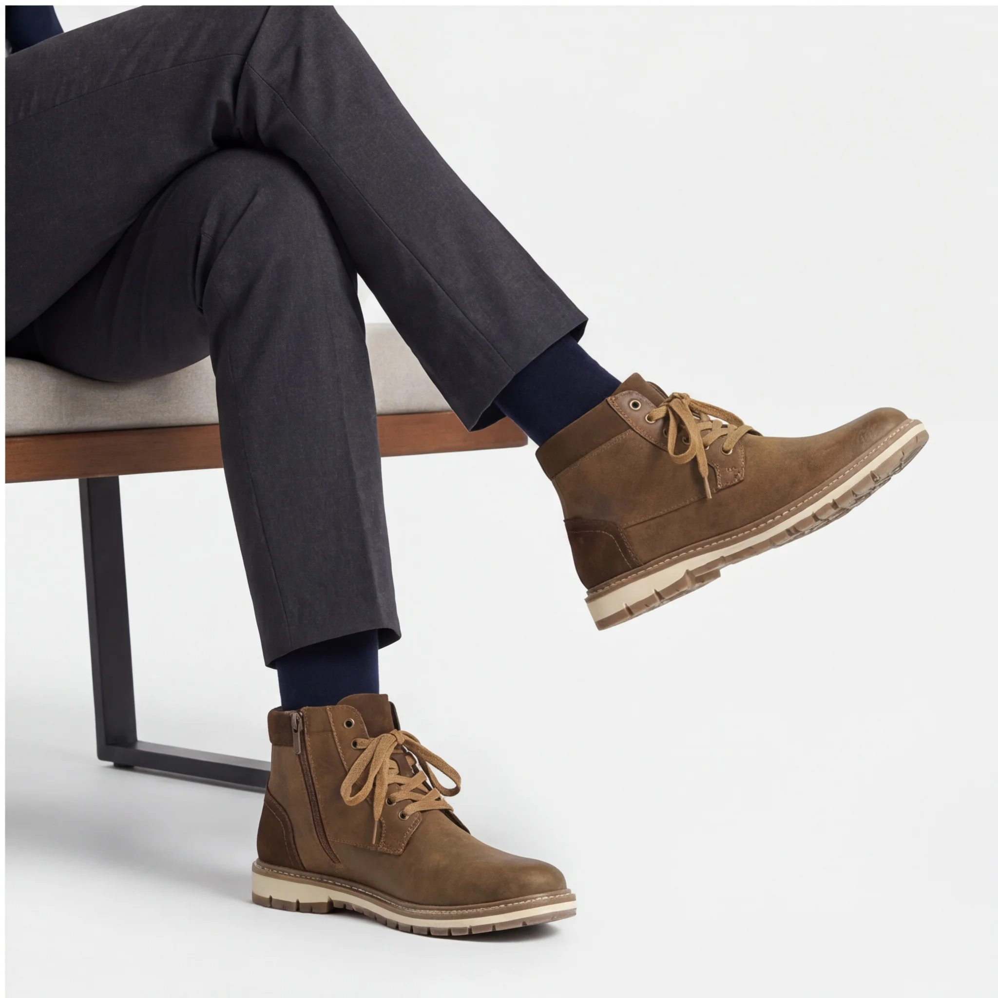 Herrenstiefel, Stiefeletten, Stiefel im Street-Style, Herrenstiefel, Freizeitstiefel, Gummisohle, Polyesterfutter. – Detail 3
