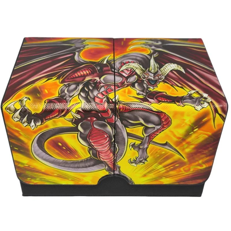 Yu-Gi-Oh Card Case Red Dragon Archfiend Tcg Diy Leather Ultra-Large Capacity Action Toy Figure Anime Game Collection Storage Box