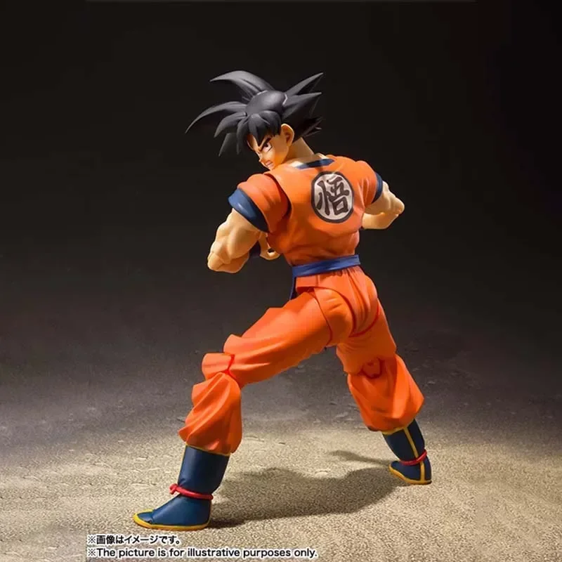 En Stock Bandai Dragon Ball 2,0 SHF Son Goku pelo negro serie de figuras de acción modelo juguete colección de regalos para niños