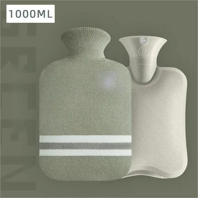 

1L /2lHot Water Bottles Belly Water Injection Hot Water Bag PVC Large Capacity Portable Leak-proof Flannelette Warm Hand Bag