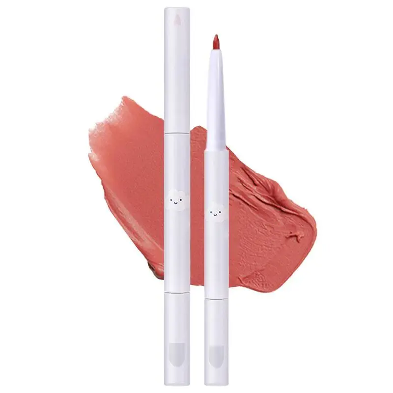 Lip Liner Retractable Double-End Waterproof Lip Liners with Brushes Lipstick Applying Tools Lip Brushes Lip Nourishment cosmetic