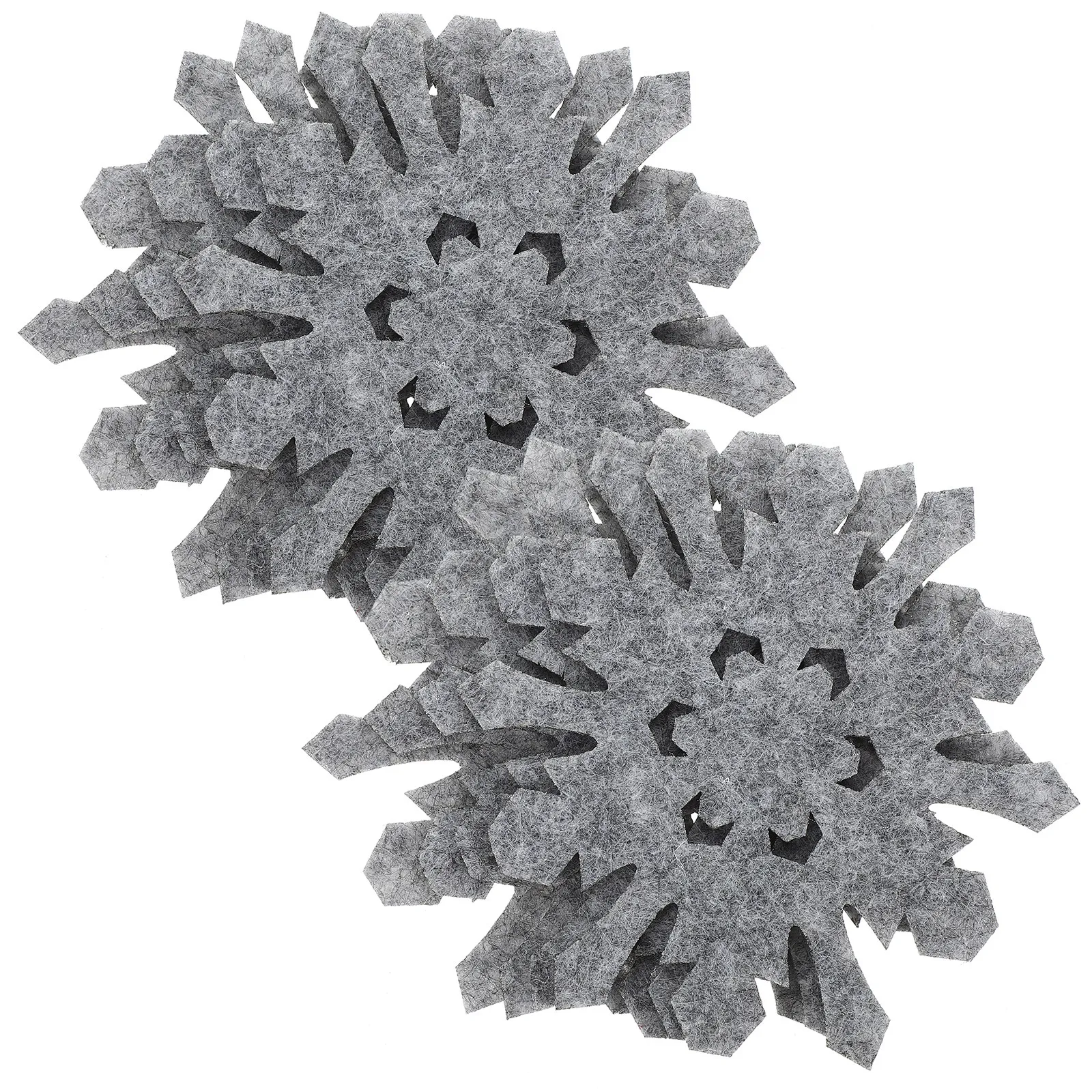 8Pcs Felt Christmas Snowflake Cup Coasters Heat Insulation Pads for Drinks Party Decoration Christmas Felt Coasters