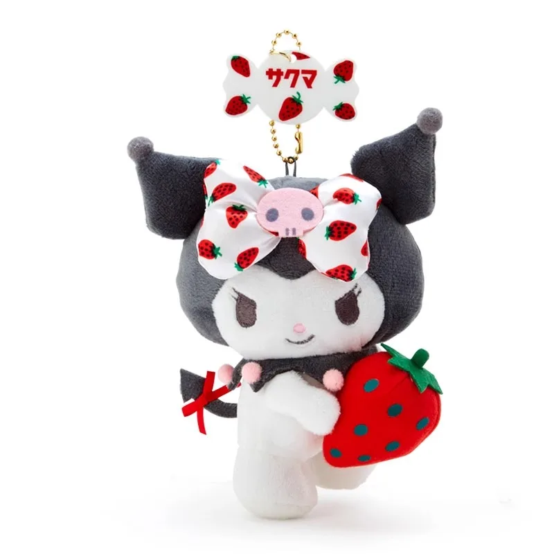 In Stock Original Genuine Sanrio Kuromi 16CM Strawberry Candy Cartoon Character Plush Toy Key Chain Birthday Gift Holiday Gifts