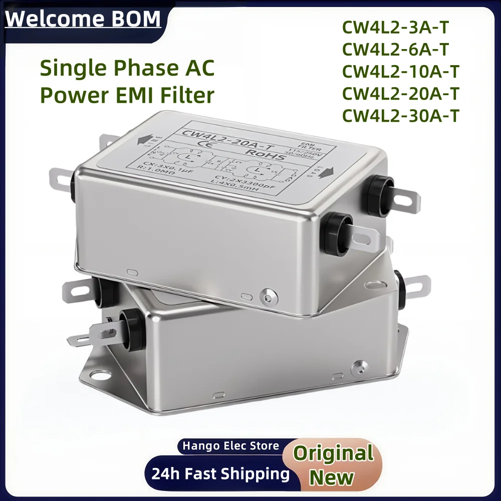 Power EMI Filter CW4L2-10A-T CW4L2-20A-T Single Phase AC 115V / 250V 20A 50/60HZ For Laser Cutting Engraving Machine And Marking