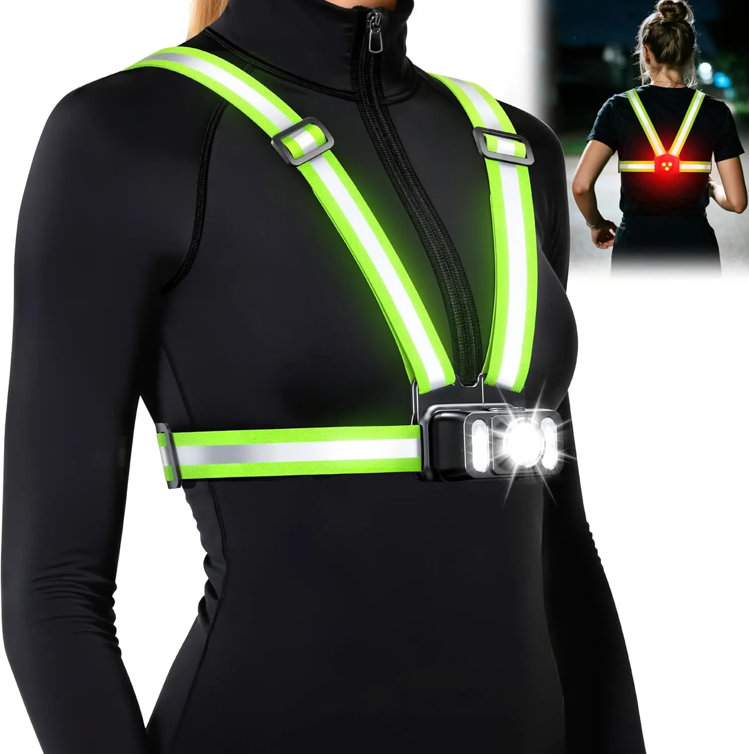 

Фонари для бега 550LM с 7+2 режимами, водонепроницаемые по стандарту IPX4, 45 ° Регулируемый для бегунов, ходунов и велосипедистов