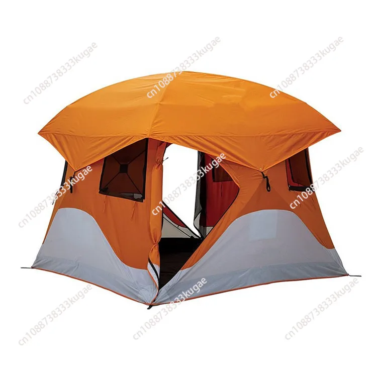 Hub Tent, Easy 90 Second Set-Up, UV Resistant, 4-Person, Orange,