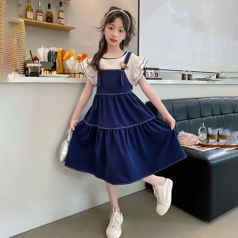 

Детское летнее платье Ханьфу 2026: модное винтажное платье из сетки для девочек 12 лет, для школы и свадьбы