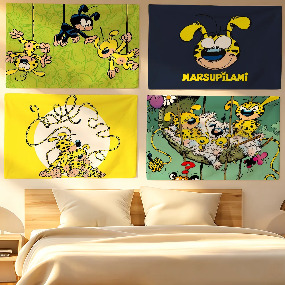 Cartoon cute M-Marsupilami flag For Living Room Home Dorm Decor Wall Outdoor Camping Party Banner Gifts