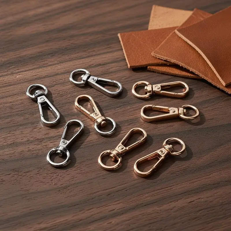 2Pcs Duty Swivel Lobster Claw Clasps Gold Silver Push Gate Snap Hooks Trigger Clips For Handbag Purse Keychain Accessories