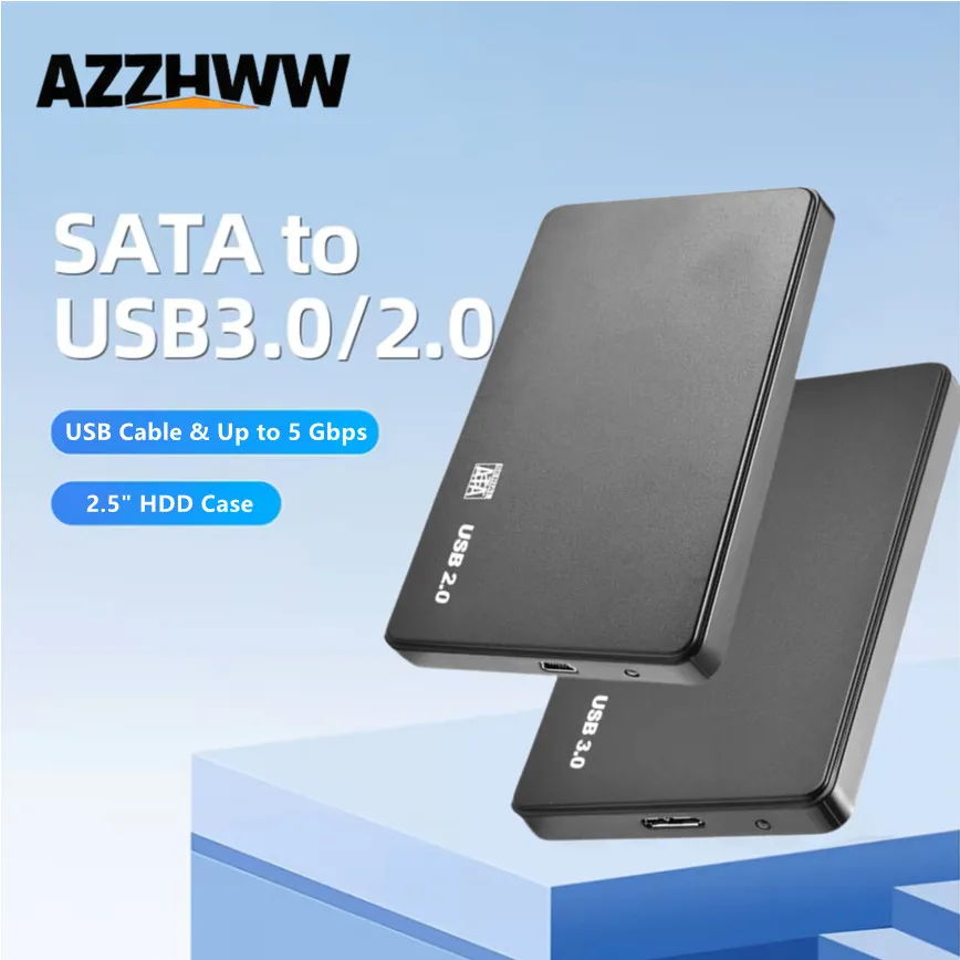 USB 3.0 2.0 Hard Drive Case 2.5 Inch SATA Mobile Hard Drive Enclosure for PC Laptop HDD SSD External Storage Hard Drive Disk Box