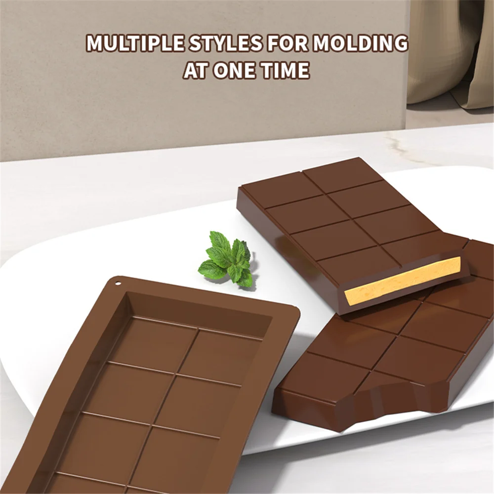 10 Grids Silicone Molding Chocolate Bar Mold Non-Stick Reusable Kitchen Deep Chocolate Mold Multipurpose Large Candy Molds