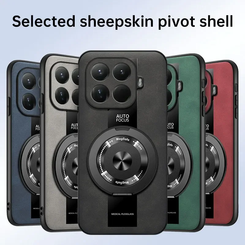 حافظة لهاتف Xiaomi MI 15T Pro جديدة راقية من الجلد العادي 360 حامل دوران مضاد للسقوط غطاء للزوجين لهاتف Xiaomi 15T Pro مقاوم للصدمات Funda #5