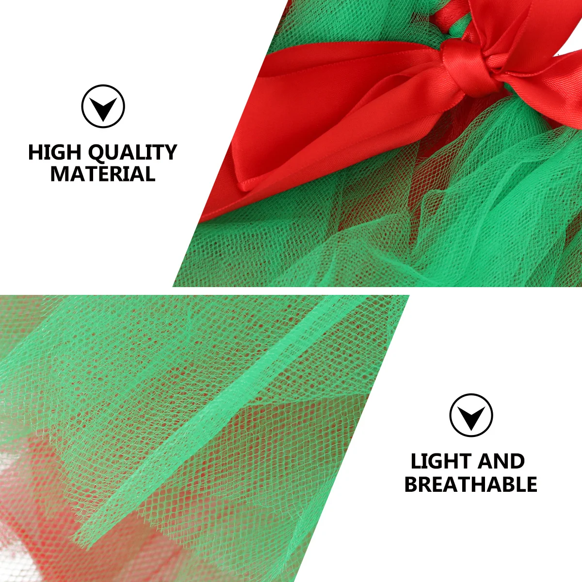 

Christmas Gauzy Skirt Premium Polyester Half Body Green Festive Party Performance Girl Gift Gauze Skirt