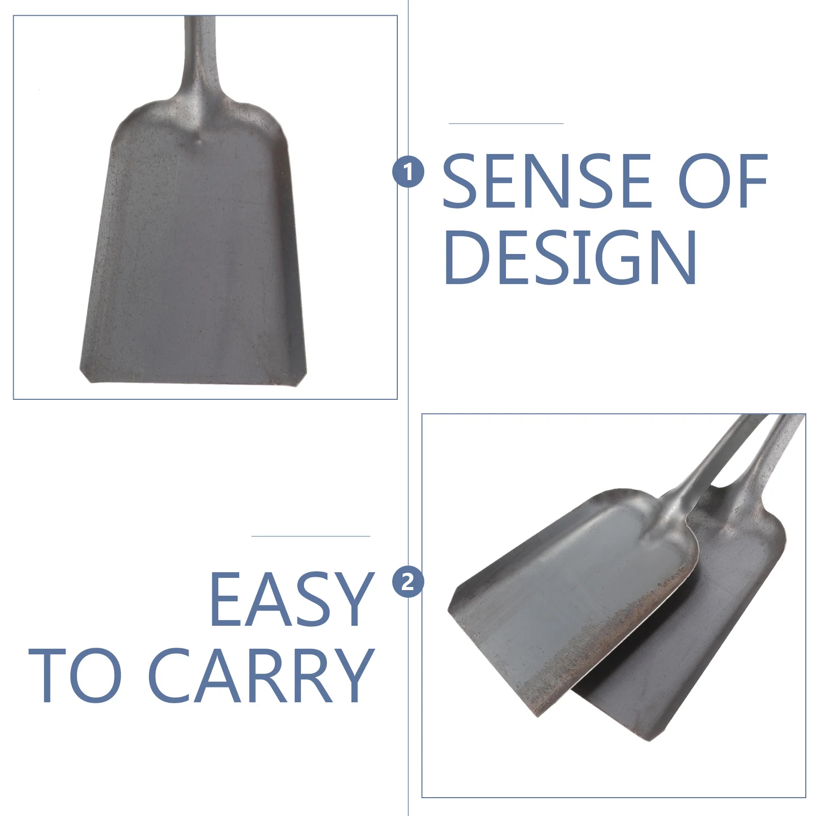

2pcs Coal Ash Shovel Lightweight Long Handle For Fireplace Garden Soil Loosening Portable Metal Spade Stove Cleaning
