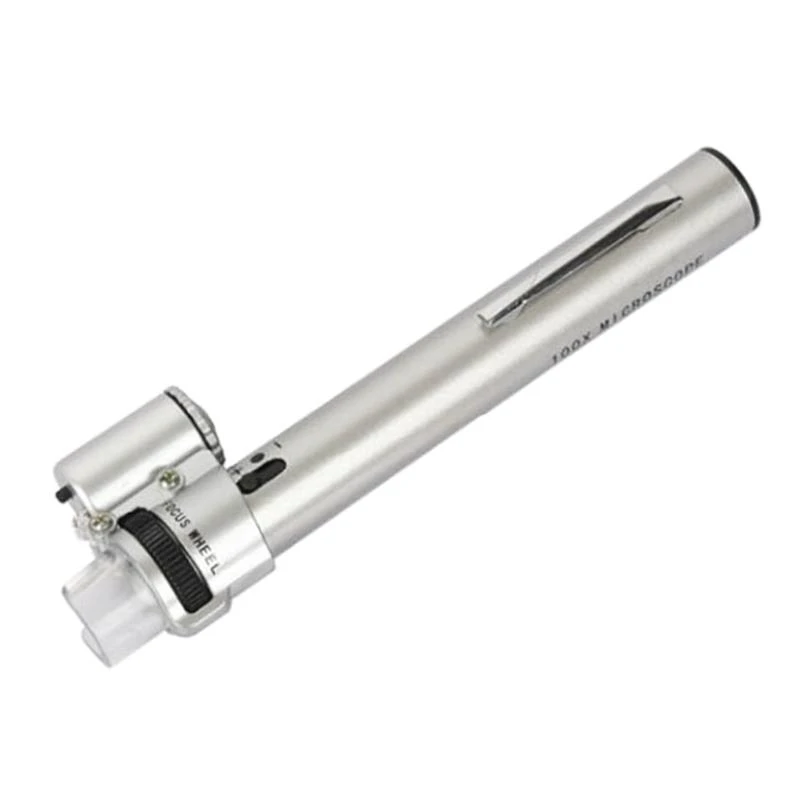 

F92C 100X Pen Type Adjustable LED Microscope Mini Magnifier Tool for Home