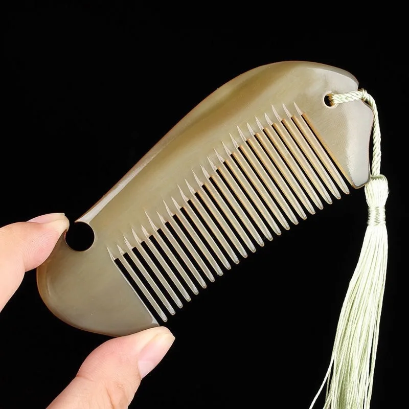 Genuine Ox Horn Natural Large-Toothed Comb Hair Loss Prevention And Scalp Massage