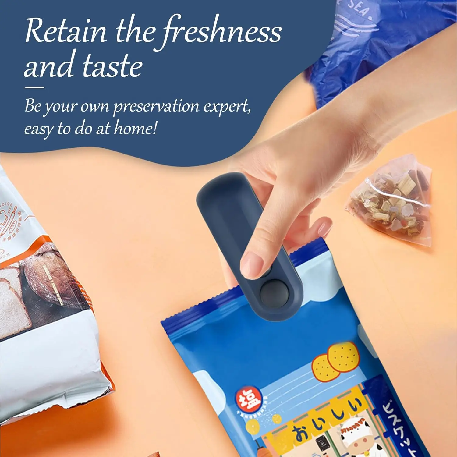 Мини-запайщик пакетов, термосварщик 2 в 1, портативная запечатывающая машина с перезаряжаемым USB для полиэтиленовых пакетов, закусок B