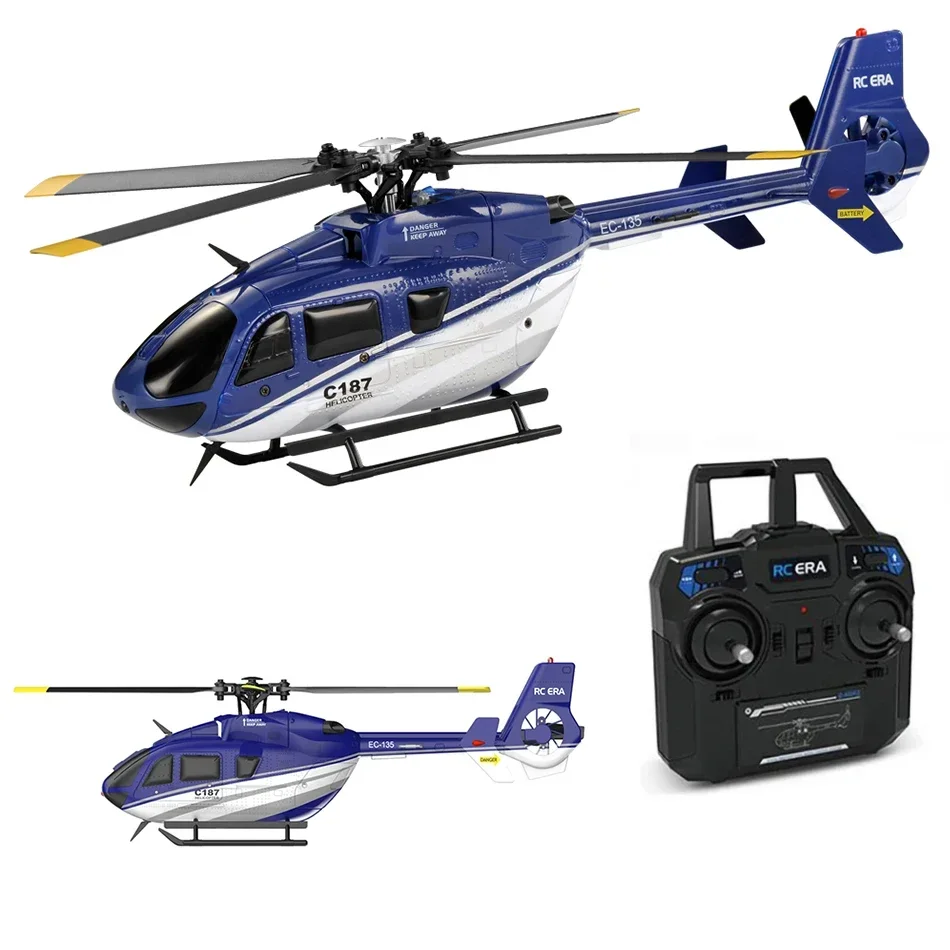 RC ERA C187 Pro EC135 Scaled 1:48 RC Helicopter 4CH 6-Axis Gyro Flybarless Metal Roter Head Remote Control Hobby Toys -RTF