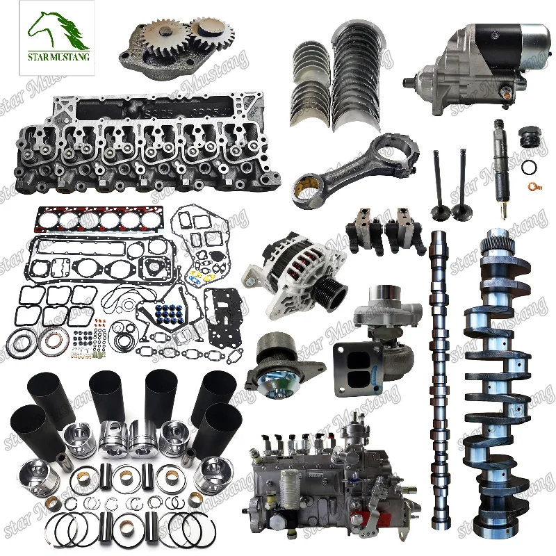 【2026 Hot Selling】Engine 6BT 6BTA 6d102 QSB5.9 Overhaul Rebuild Kit Piston 3807795 Gasket Kit Fuel Pump Cranksh