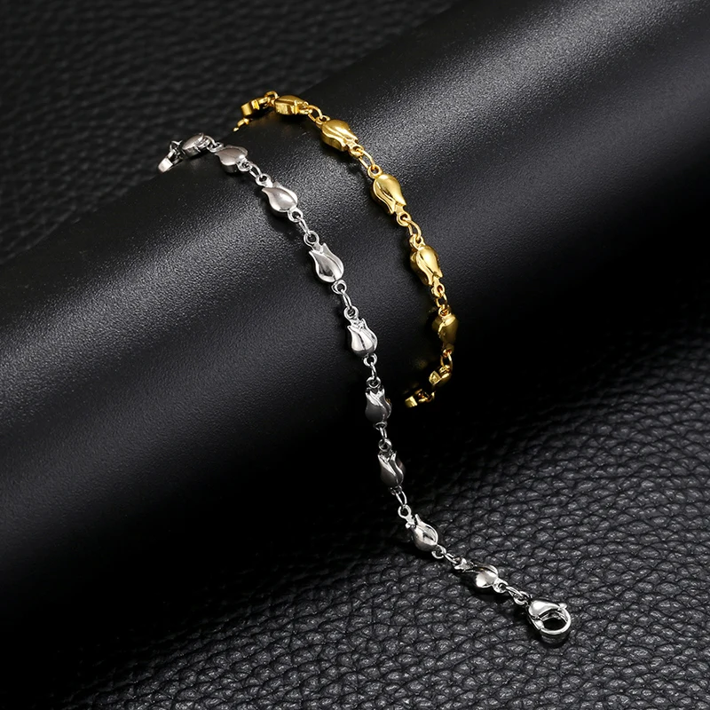 ZHUKOU tulip Bracelet for women brass color preserving creative Bracelet elegant Bracelet Dinner jewelry wholesale VL219