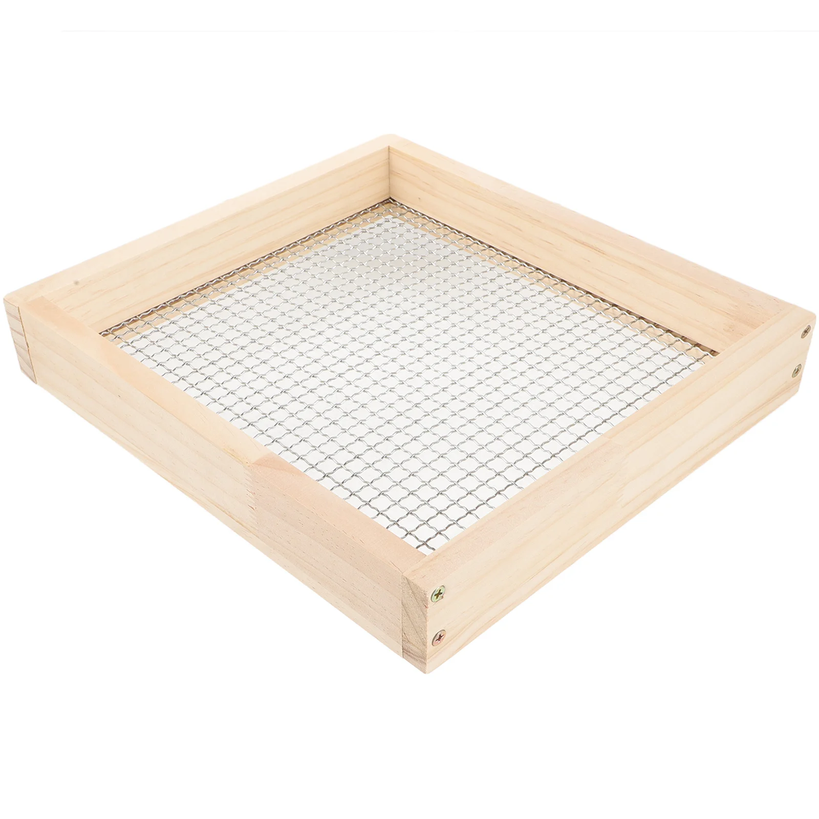 

Wooden Metal Garden Soil Sifter Durable Mesh Rock Dirt Gravel Leaves Filter Gardening Tool Garden Sieve Soil Sifter