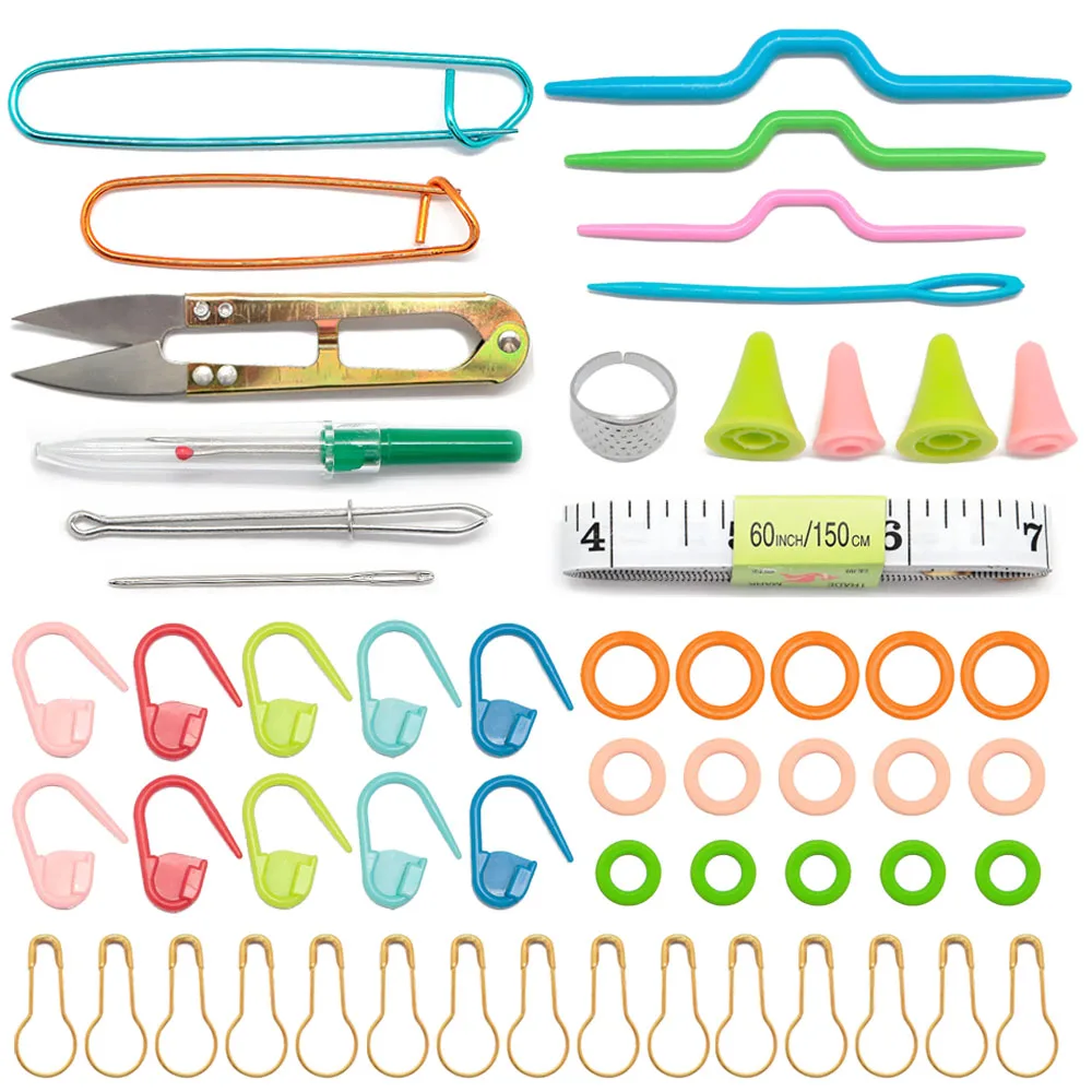 Household Knitting Tools Storage Set Kit Include Scissors Crochet Needle Soft Ruler For DIY Supplies Kids Stuff Knitting Kit