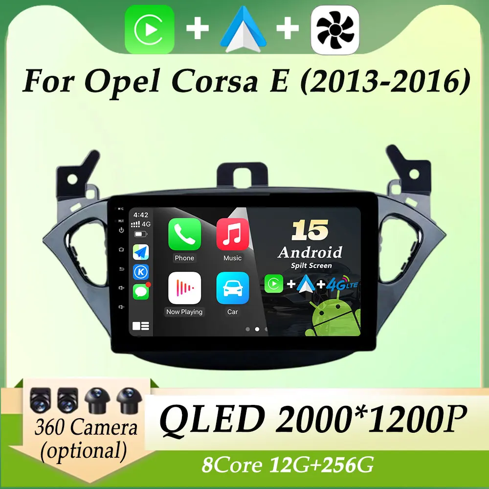 

Автомобильный радиоприемник, видео-мультимедийный плеер Carplay для Opel Corsa E 2013-2016 GPS-навигация, разделенный экран, QLED-экран, DSP, стерео, WIFI