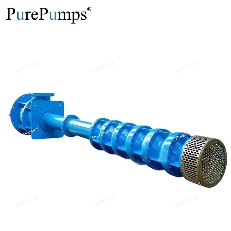 Large Flow Deep Well Electrical Motor Drive Multistage Impeller Vertical Long Shaft Axial Flow Water Irrigation Pump