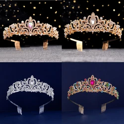 Luxury Wedding Party Accessiories Princess Crystal Crown Headband for Women Girls Bridal Prom Crown Headdress Jewelry Tiara