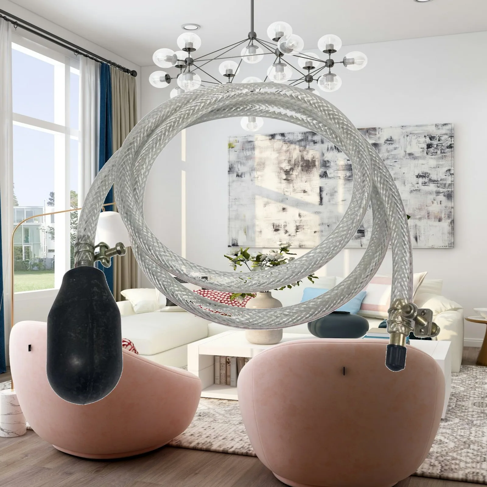 Sewer Pipe Blocking Airbag Leak-Resistant Seal Drainage Pipe Sealing Bladder High Expansion Rubber Drain Test Ball for Plumbers,