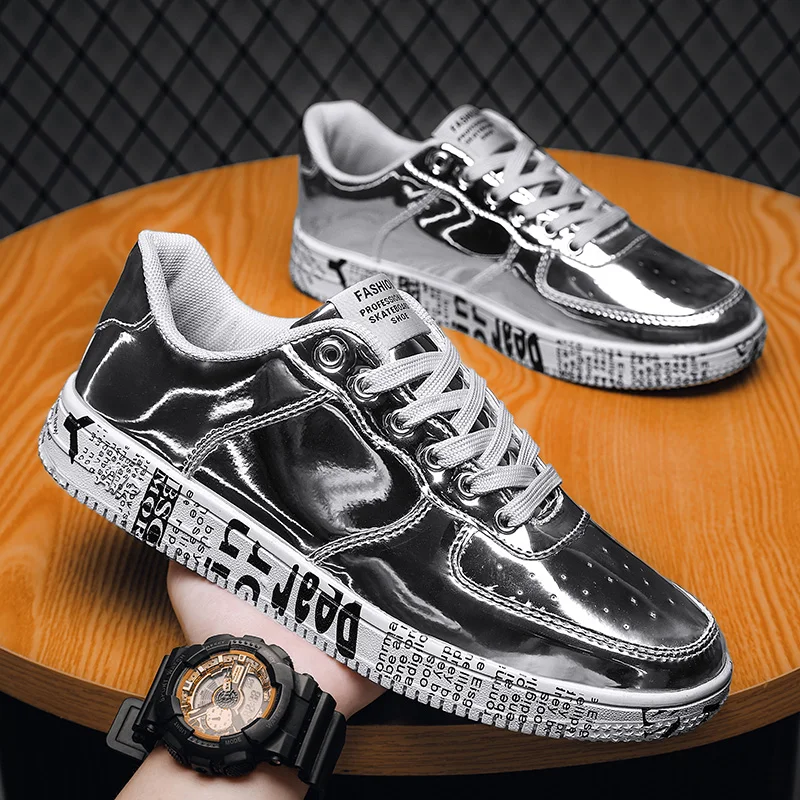 New Fashion Men Women Skateboarding Shiny Shoes College Student Sports Running Walking Dancing Original Deals Casual Sneakers