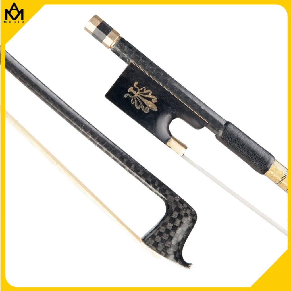 Great 4/4 Grid Carbon Fiber Violin Bow Violin/Fiddle White Mongolia Horsehair Ebony Frog Full Lined Button Orchestra Violinist