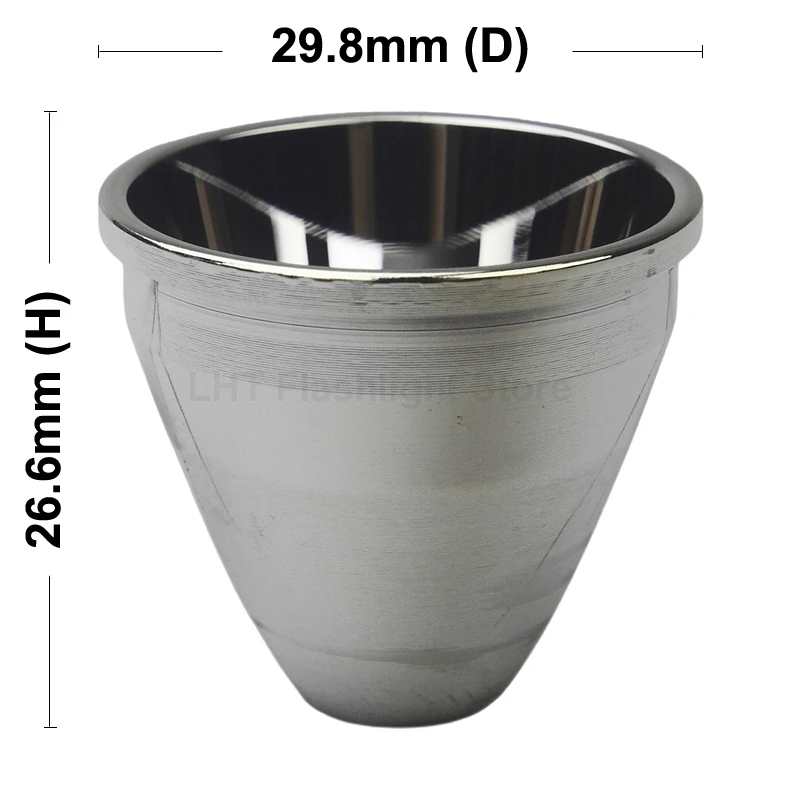 29.8mm (D) x 26.6mm (H) SMO Aluminum Reflector for XHP50 LED Lamp Cup