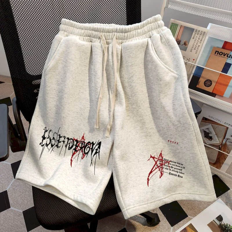 

Sporty A-line Shorts for Women Vintage Summer Korean Style Casual Elastic Waisted Sweat Pants Clothes for Women