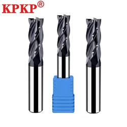 HRC50 4-Flute Nano kaplama Tungsten çelik karbür yüz freze CNC işleme araçları paslanmaz çelik freze kesicisi 1-20mm