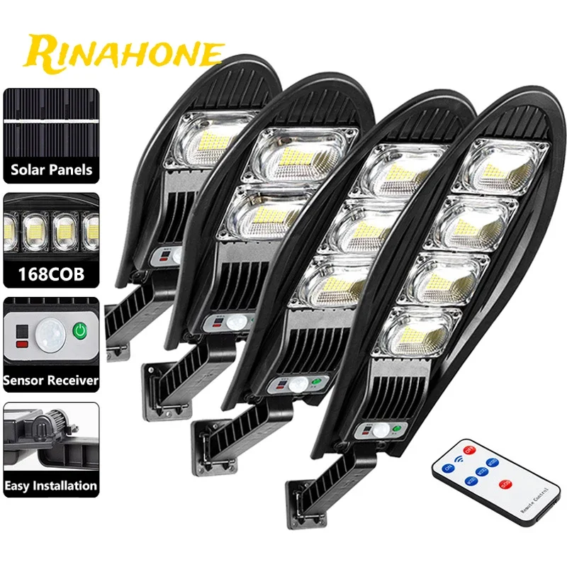 

Solar Outdoor Lights Waterproof Motion Sensor Street Garden Spot Lights 168LED Adjustable Angle Wall Mount Solar Lamp Energia