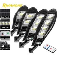 Solar Outdoor Lights Waterproof Motion Sensor Street Garden Spot Lights 168LED Adjustable Angle Wall Mount Solar Lamp Energia