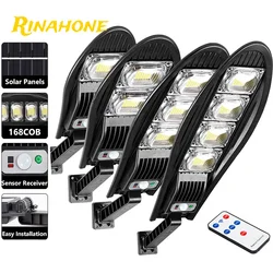 Solar Outdoor Lights Waterproof Motion Sensor Street Garden Spot Lights 168LED Adjustable Angle Wall Mount Solar Lamp Energia