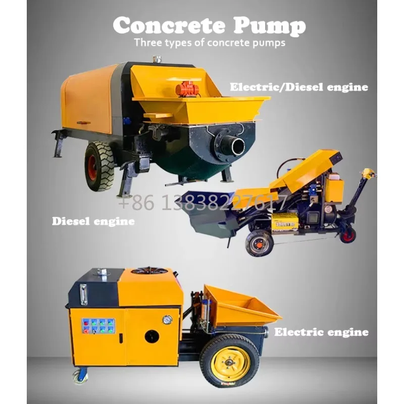 Construction Engineering Mini Concrete Pump | High Pressure Type | Dual-Circuit Hydraulic System | Concrete Machinery