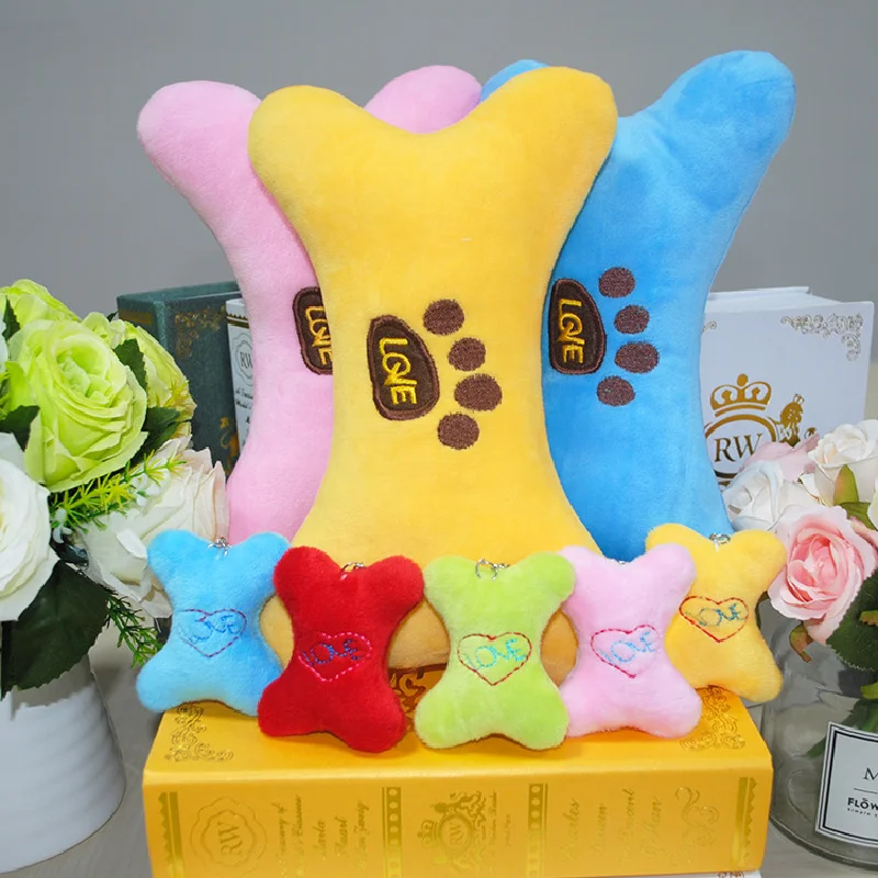 30pcs Cute Little Bones Pet Plush Toys Bags Cell Phone Pendant Company Event Gifts Catch Machine Doll Scissor Machine Claw Crane