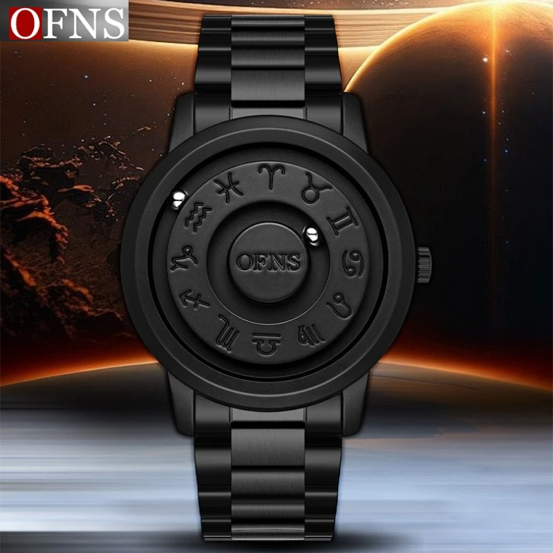 

OFNS 1553 Fashionable Innovative Maglev Star Disk Men's Watch Stainless Steel Strap Men's Luxury Watches for Men Reloj Hombre