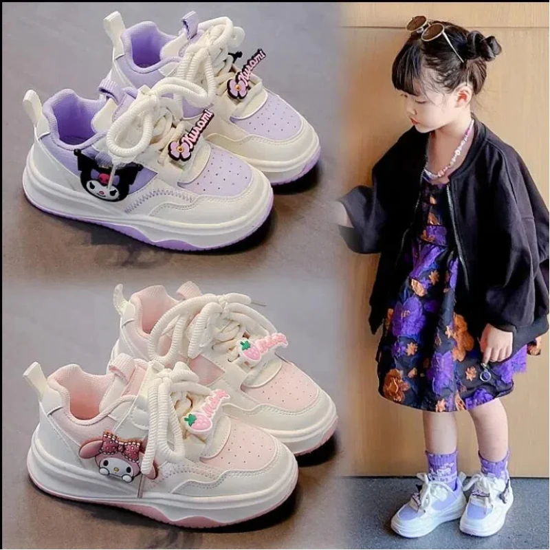 Sanrio Kuromi My Melody Anime Kawaii Spring and Autumn New Cute Cartoon Kids Low Top Casual Anti Slip Sneakers Girl Gift