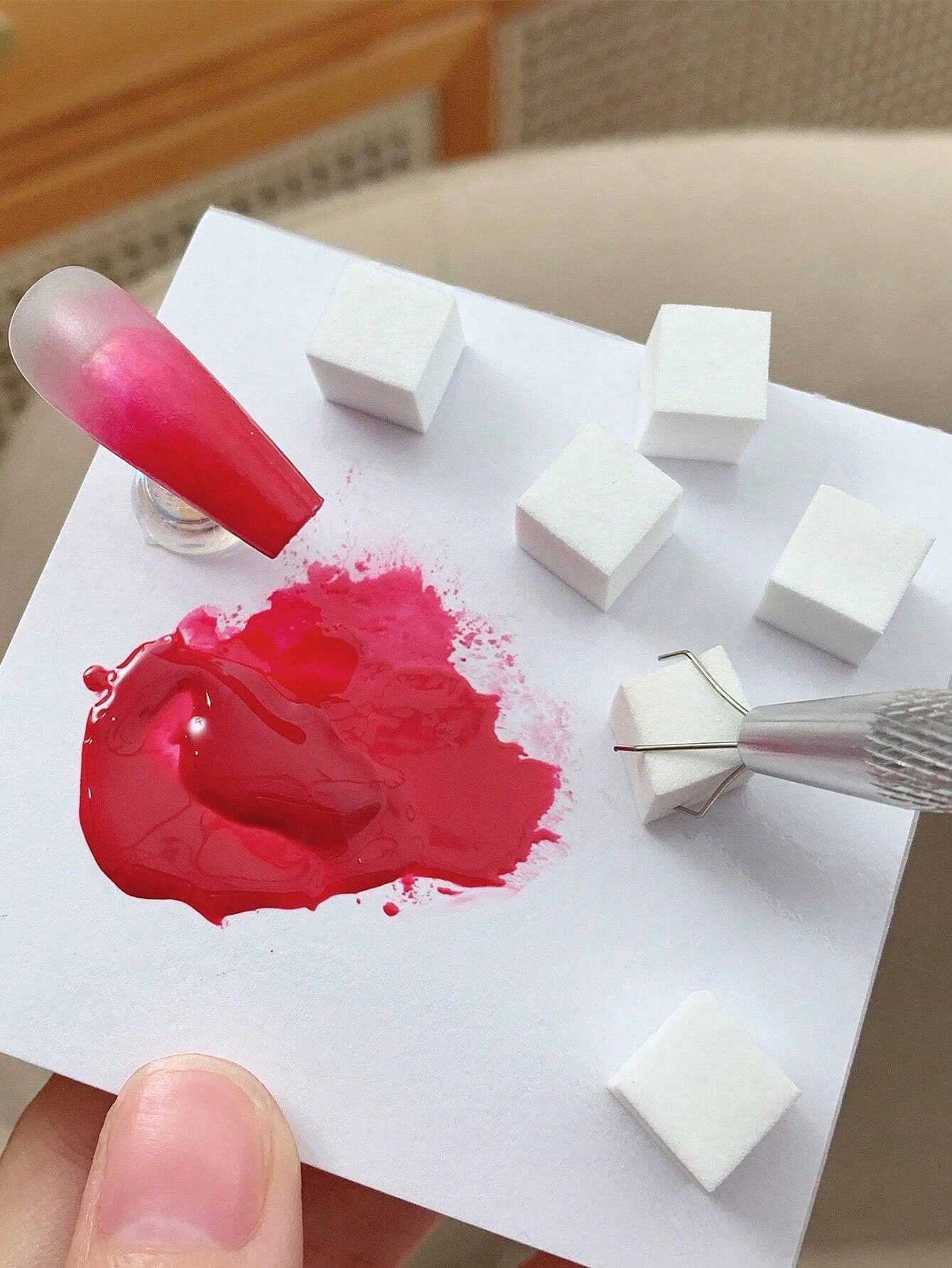 100 個スポンジグラデーションネイルアートスタンパーツールジェルポリッシュカラーグラデーションブラシグリッターパウダー点在ペンマニキュア Accessorie