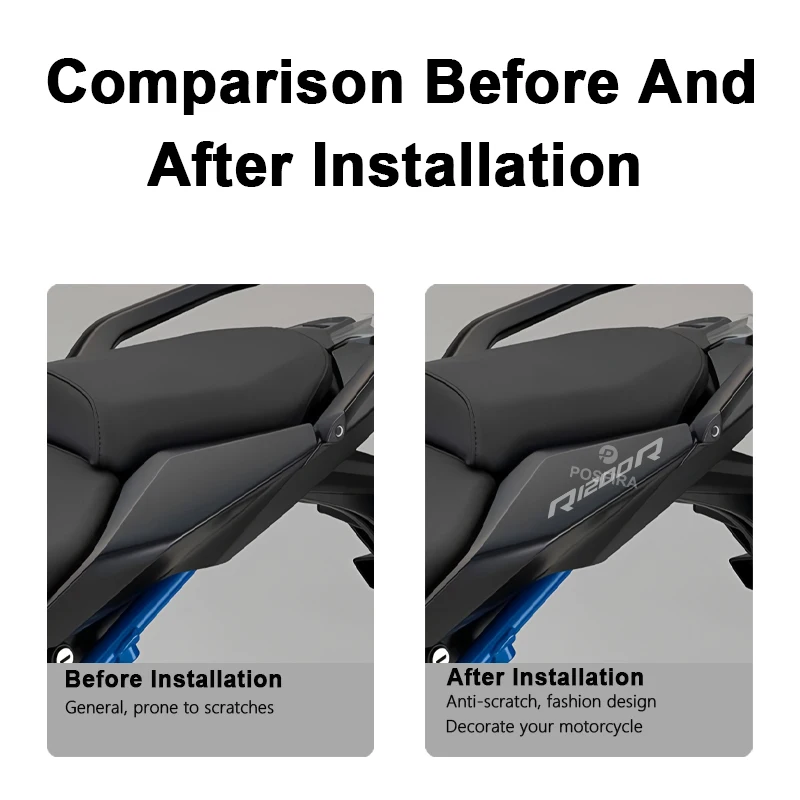 POSFIRA Motorcycle Rear Seat Stickers Vinyl Decals for BMW R1200R K27 K53 2007-2020 2006 2008 2011 2012 2015 2009 Accessories