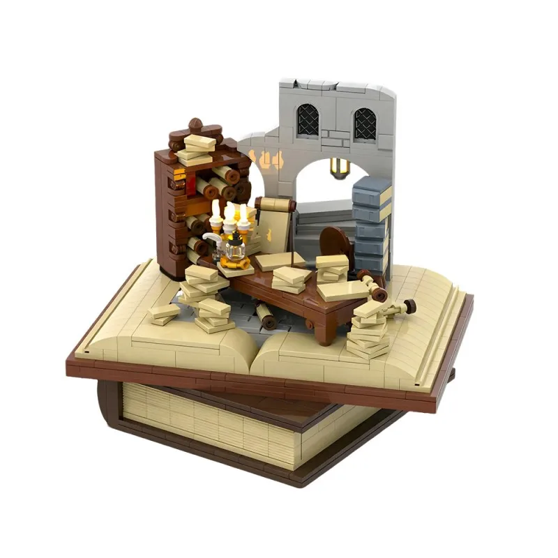 

MOC 968PCS Epic Fantasy Wizard Study Archive Movie Rings Architecture Building Blocks Diorama Adults Fun Display Model Set