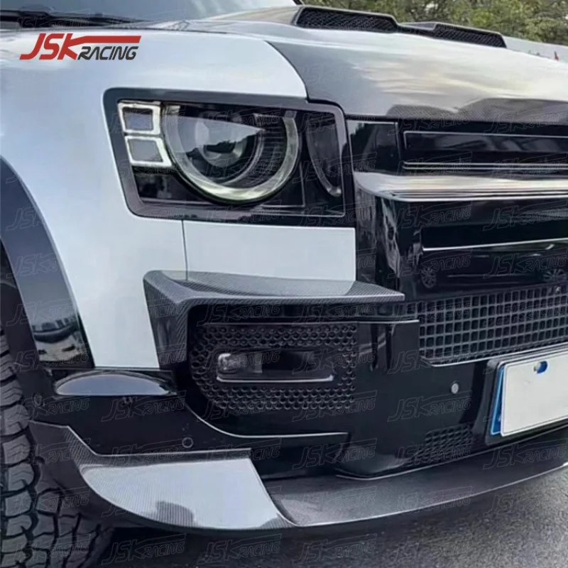 

Dry Carbon Fiber Front Canards For 2020-2023 Land Defender 90 110 Car Bumper Side Splitters Trims Upgraded