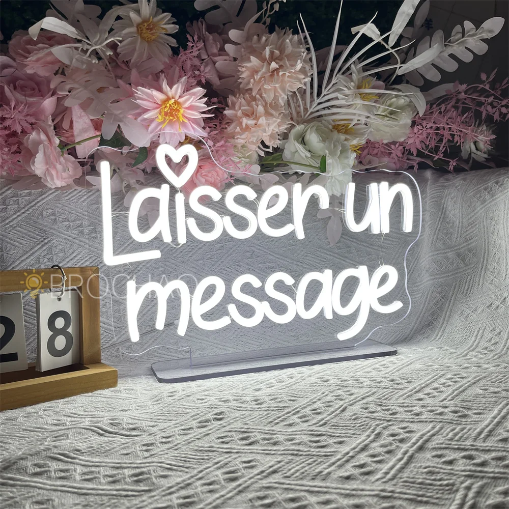 Led Leave A Message Neon Sign for Wedding Coffee Bar Decoeation Bedroom Party Table Decor Desk Night Lights Lamp Neon Signs