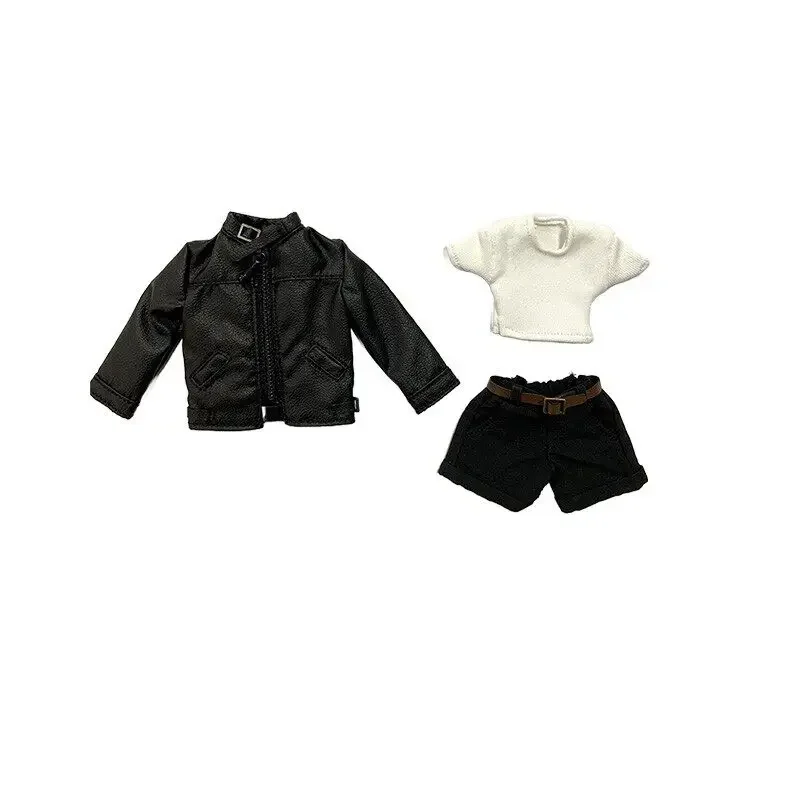 1/12 Maßstab Trendige Lederjacke T-Shirt Shorts Kleidung Modell für Asi 2.0 3.0 Actionfiguren Szenendekor Zubehör – Detail 7